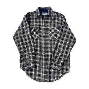 Northwest Territory Mens Button Down Flannel Shirt Medium Green/Black plaid